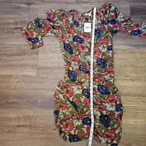 NWT Walter Baker Royal Garden Verlee Ruched Mini Dress Size 0 - Picture 10 of 14